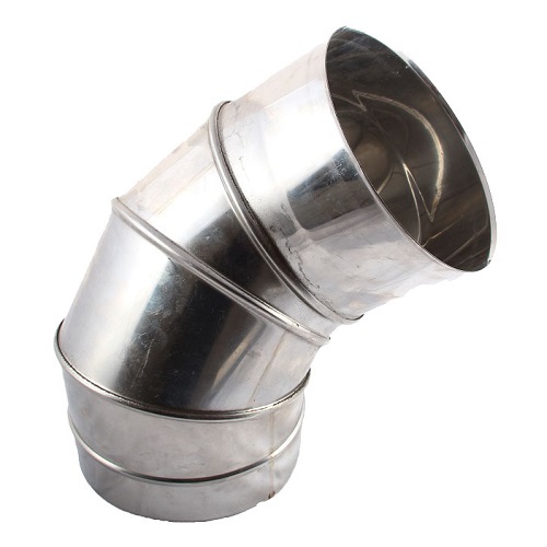 [BOCHTIE.00.180] Adjustable single-wall stainless steel / inox elbow diameter 180mm.