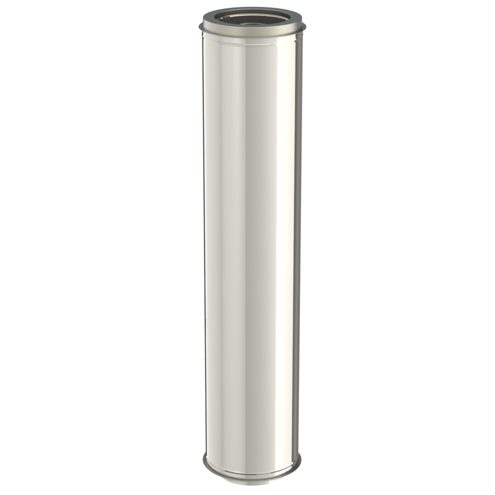 [DWBI.100.180] Dubbelwandige buis INOX / RVS diameter 180/230mm, 100cm lang.