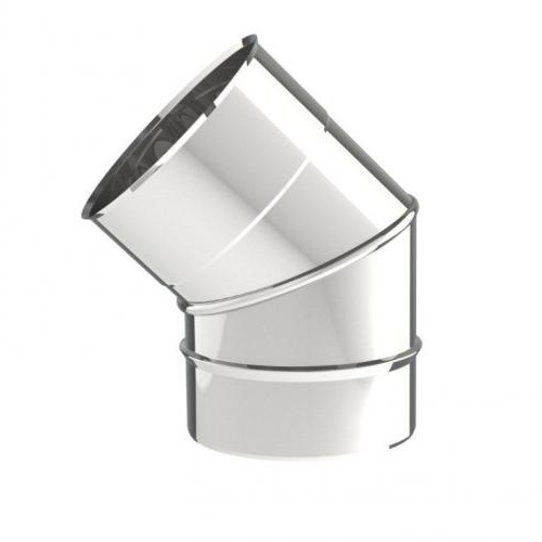 [BOCHTIE.45.200] Enkelwandige bocht 45 graden RVS / INOX diameter 200mm.