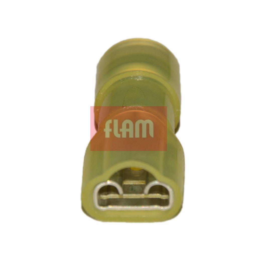 [KABSALG-0029] Faston 6,3/2,7-6,6 mm² Vrouwelijk geïsoleerd Nylon 105° (Geel)