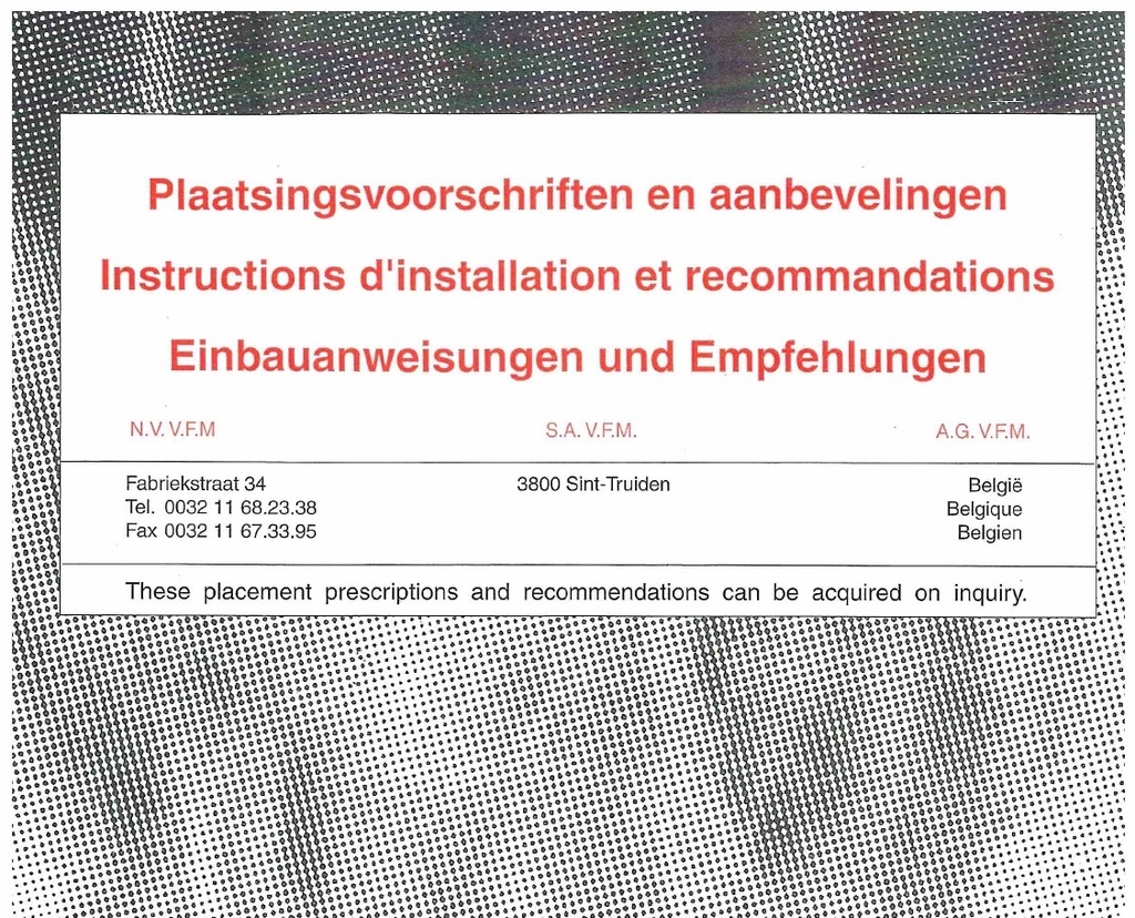 Installation instructions and recommendations Flam