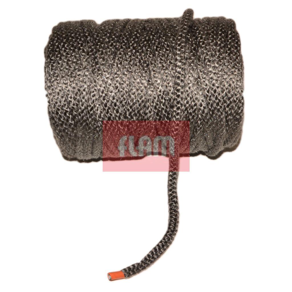 [DICHTKGK-0002] Ker. Glasvezelkoord MT ROND dia.=10mm ZWART - 100 meter