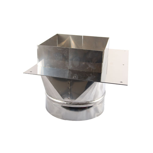 [EWAI.OV.R200.V186] RVS overgangstuk Rond naar Vierkant 200mm