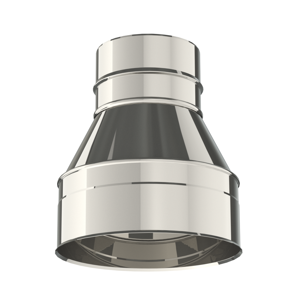 [REDIE.180.150/R] Enkelwandige verloopstuk in RVS /INOX. Diameter M180mm naar V150mm.