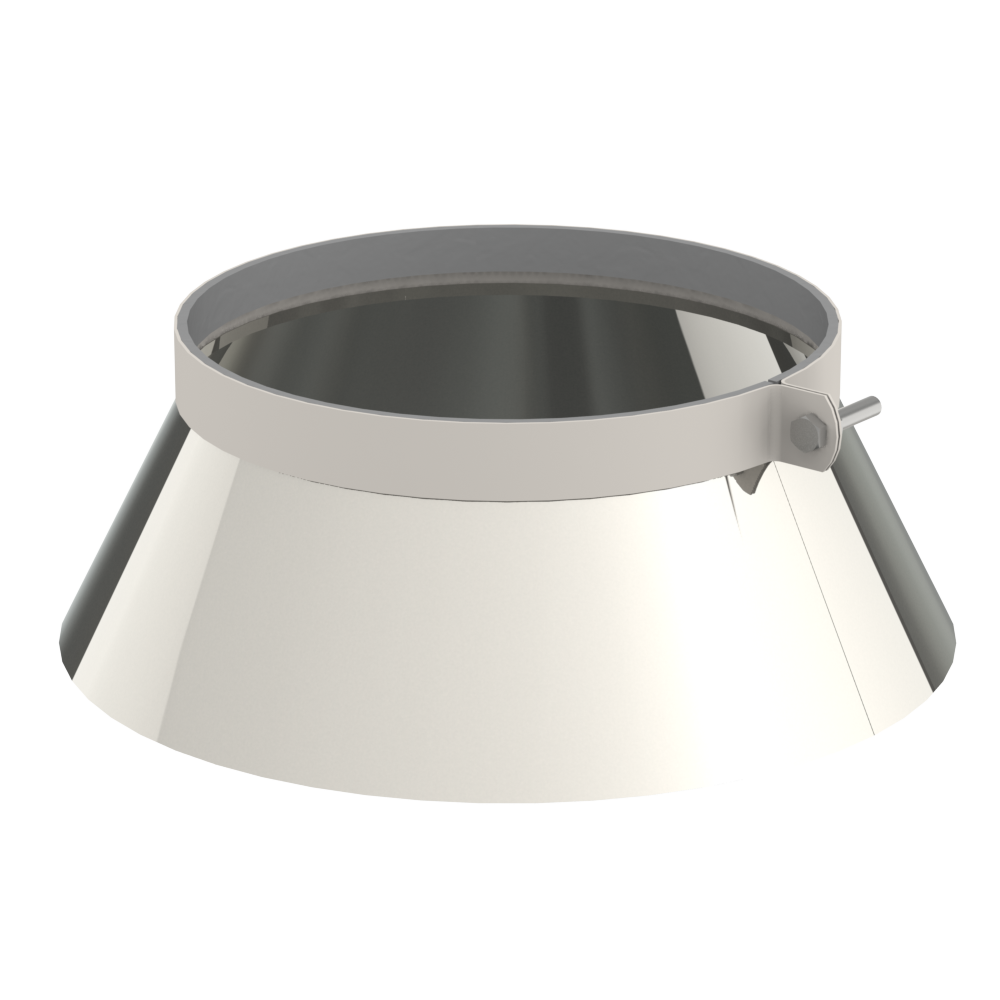 Stormkraag Inox dia 200 mm voor Dubbelw. Syst. 150/200 mm