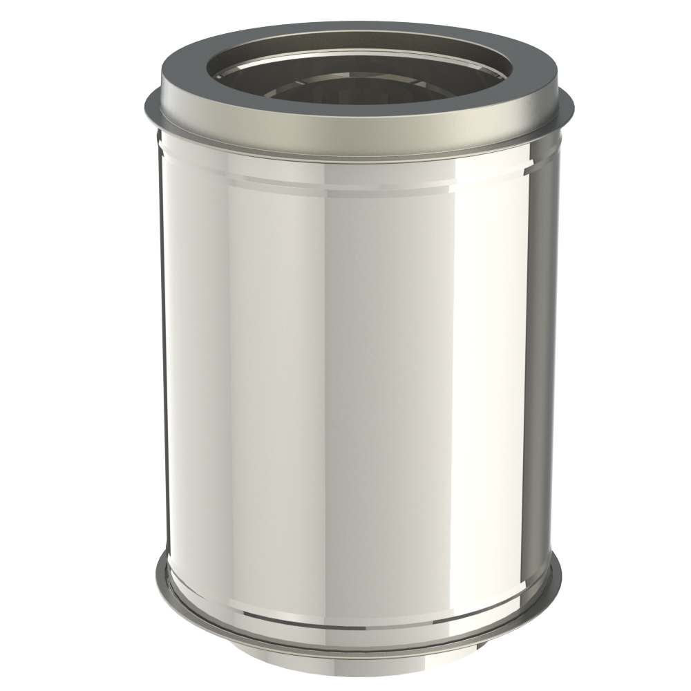 [DWBI.030.200] Dubbelwandige buis INOX / RVS diameter 200/250mm, 30cm lang.