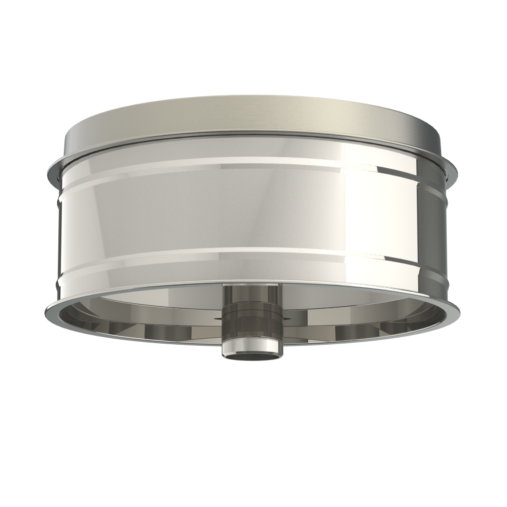[DWAI.VC.200] Bouchon double paroi avec évacuation de condensation ACIER inoxydable / INOX diamètre 200/250mm.