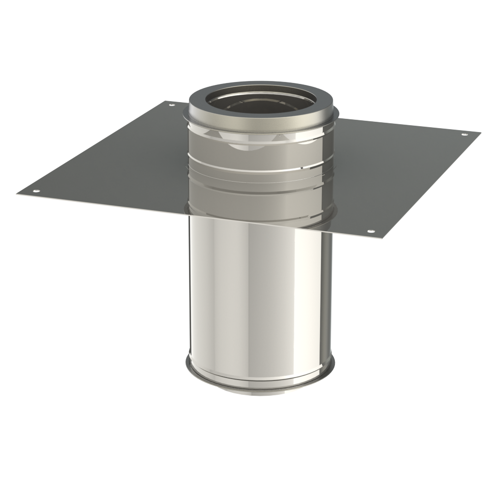 Dubbelwandige verdiepings-ondersteuning in RVS / INOX diameter 200/250mm.