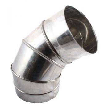 Verstelbare bocht enkelwandig RVS / Inox  diameter  180mm.