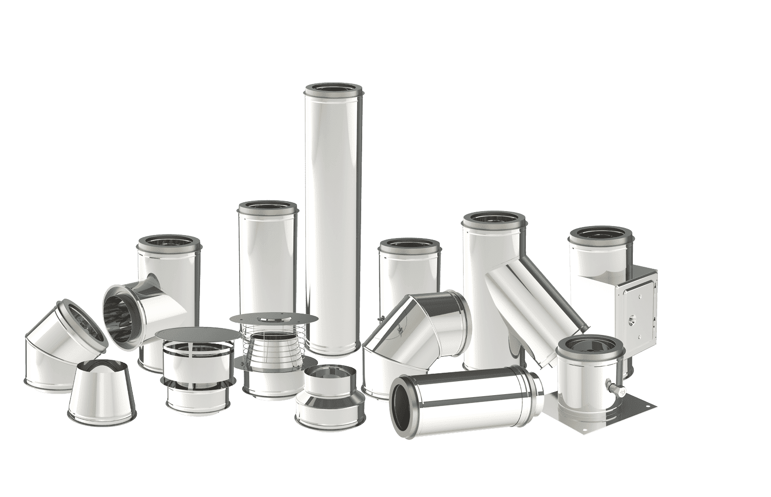 Rookkanaal dubbelwandig INOX / RVS